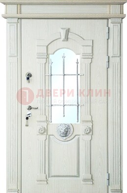 Герметичная входная дверь со стеклом и ковкой с украшением ДСК-64 в Павловском Посаде
