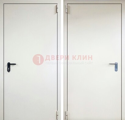 Белая железная противопожарная дверь ДТ-16 в Павловском Посаде