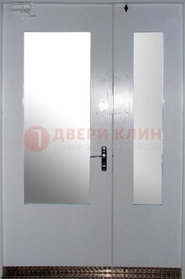 Белая  тамбурная дверь со стеклянными вставками ДТМ-18 в Павловском Посаде