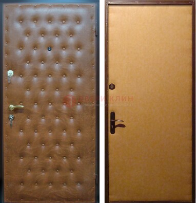 Желтая железная дверь с винилискожей ДВ-2 в Павловском Посаде