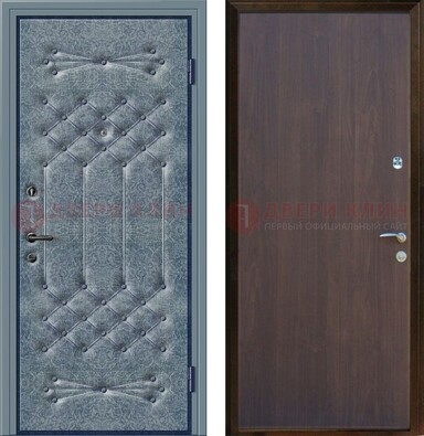 Серая металлическая дверь с винилискожей ДВ-35 в Павловском Посаде