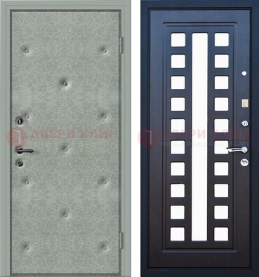 Серая железная дверь с винилискожей ДВ-40 в Красноармейске