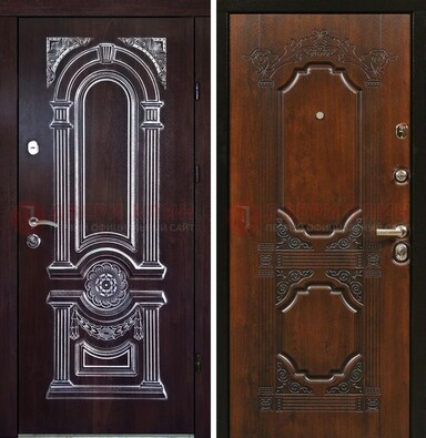 Железная дверь с виноритом в цвете Итальянский орех ДВТ-103 в Павловском Посаде