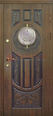 Одностворчатая входная дверь с виноритом и стеклом ДВТ-193 в Павловском Посаде