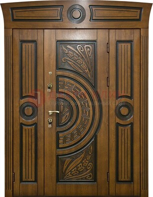 Парадная входная дверь с виноритом и узором ДВТ-194 в Павловском Посаде