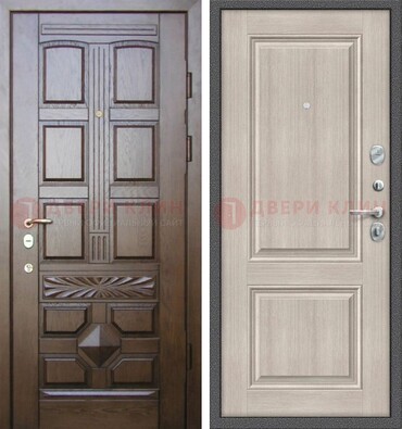 Коричневая металлическая дверь с виноритом ДВТ-223 в Павловском Посаде