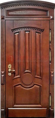 Темная стальная дверь с виноритом и фрамугой ДВТ-238 в Павловском Посаде
