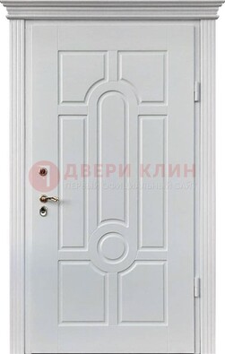 Белая уличная дверь с виноритом для дома ДВТ-247 в Павловском Посаде