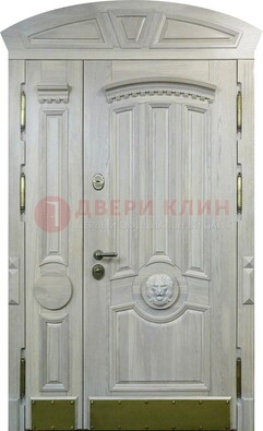 Светлая двухстворчатая дверь с виноритом на улицу ДВТ-258 в Павловском Посаде