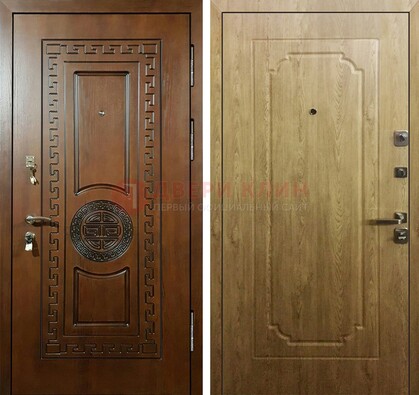 Коричневая железная дверь с виноритом ДВТ-44 в Павловском Посаде