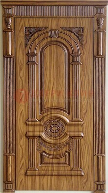 Коричневая металлическая дверь с виноритом ДВТ-61 в Павловском Посаде
