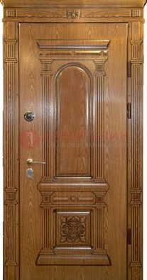 Коричневая железная дверь с виноритом Золотой дуб ДВТ-67 в Павловском Посаде