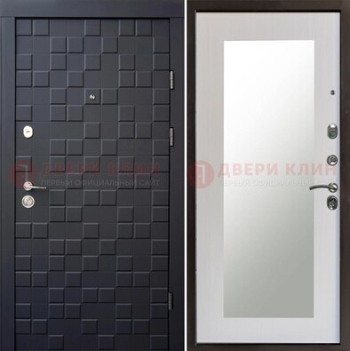 Черная стальная дверь МДФ и зеркалом ДЗ-50 в Курске