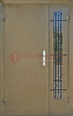 Тамбурная дверь Порошок со стеклом и ковкой ПЛ-20 в Павловском Посаде